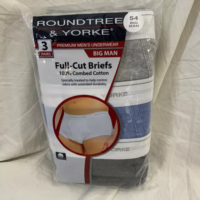 6 PAIR MEN Roundtree & Yorke Full Cut Briefs Underwear Size 54 Big Man NEW  £23.74 - PicClick UK