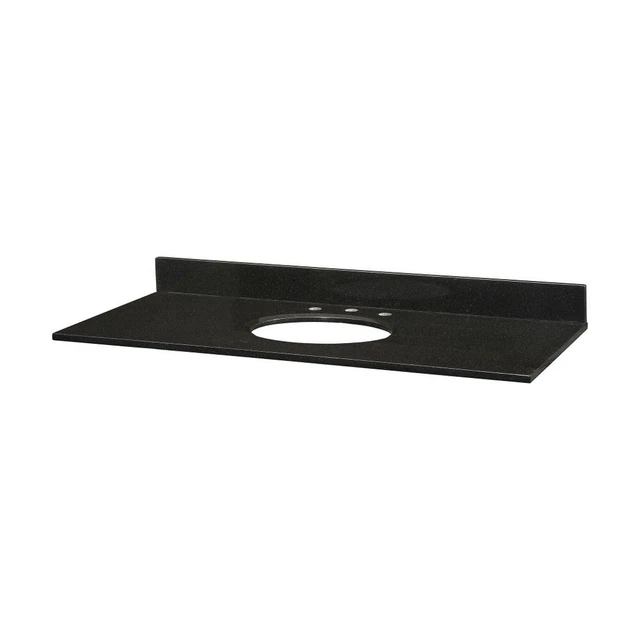 49 Inch Stone Top for Oval Undermount Sink-Black Finish - Bathroom - Vanity Top