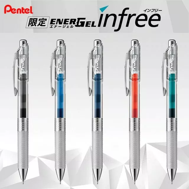 Pentel Energel Pen Japanese Pattern Golden Fish Sakura Blue Needle Tip  BLN75 0.5