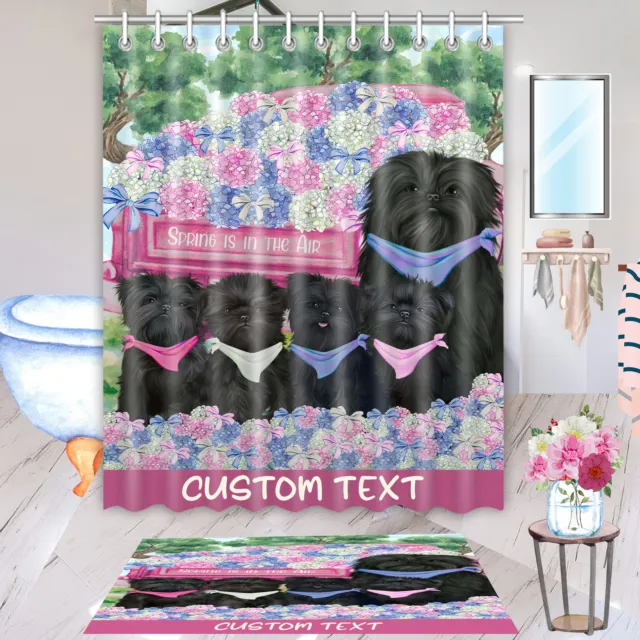 Affenpinscher Dog Bath Mat & Shower Curtain Set Christmas Personalized NWT