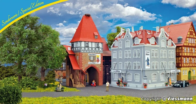 Viessmann Stadthaus Modellbausatz - 2-teiliges Set Mit Ladengeschäft 8,4x5,7x8,5cm