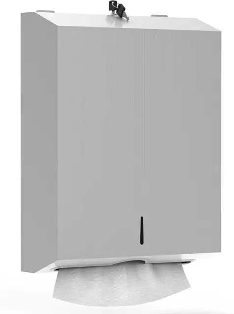 Paper Towel Dispenser Wall Mount,  Comercial Hand Towel Dispenser with Lock, Tri