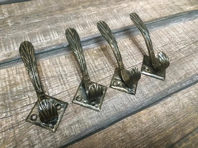 Iron hook, Set of 4 iron hangers, Handmade coat hanger, Forged coat hooks