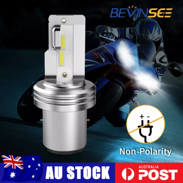 Bevinsee BA20D S1 S2 LED Motorcycle Headlight Globe Hi/Lo Beam 12W 6000K White