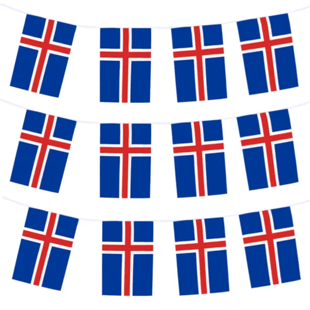 Iceland Bunting 33,100,200,400Ft Large Decoration National Country Flag 2