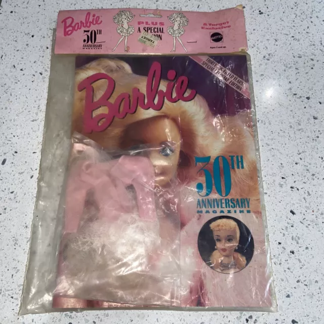 Vintage 1989 Mattel Barbie 30th Anniversary Magazine & Dress Target Exclusive