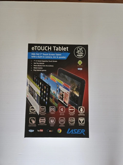 Laser Etouch Tablet 7" 4GB Touch Screen Tablet Built In Camera, Mic, Speaker