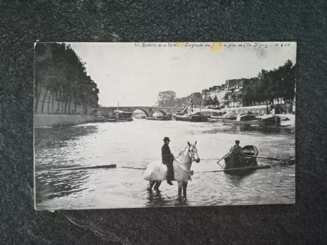 XH337 CPA circa 1930 Paris - berges de la Seine baignade - animée