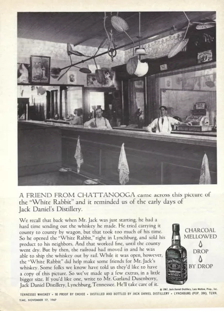 1967 Jack Daniels Tennessee Whiskey White Rabbit Bar Vintage Mag Print Ad/Poster
