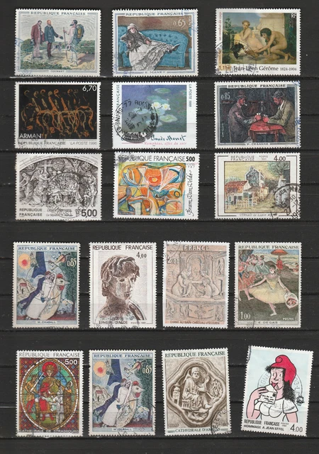 Lot De +320 Timbres Oblitérés, Tous Différents, Années 2000 à 2005