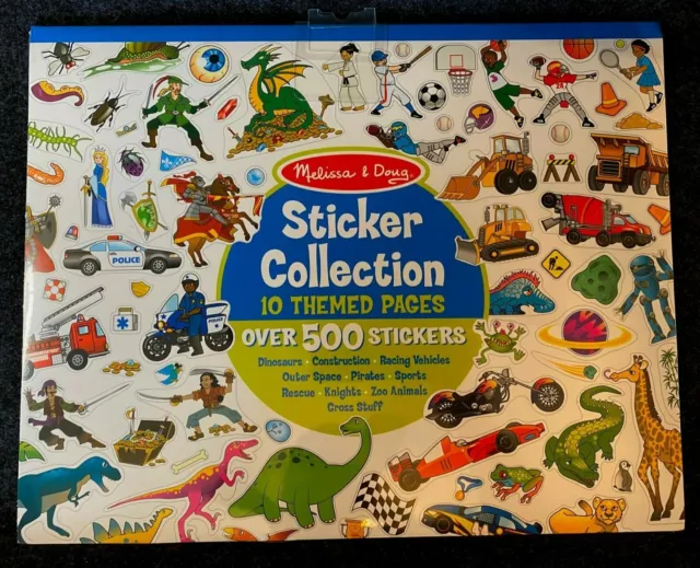 New! Melissa & Doug Sticker Collection Over 500 Stickers 10 Themed Pages #8760