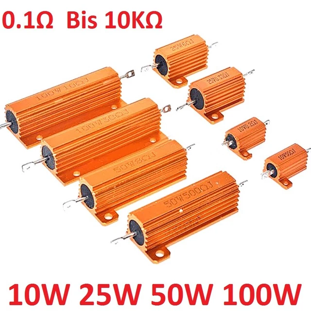 4 Ohm Aluminium Drahtwiderstand 200W - Goldenes Gehäuse, 100x52x29mm