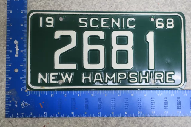 1968 68 New Hampshire Nh License Plate Tag #2681 Low 4 Four Digit