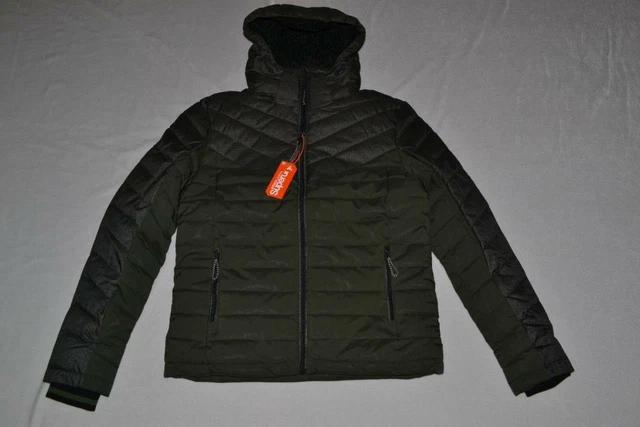 Autentico Superdry Uomo Tweed Mix Fuji Giacca Verde Oliva Tutte le Taglie Nuovo