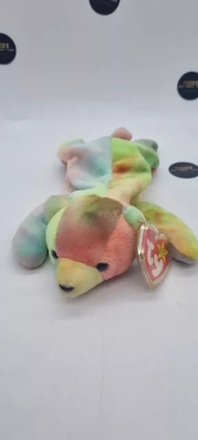 1999 TY BEANIE Babies Sammy Rainbow Colour Bear Soft Plush