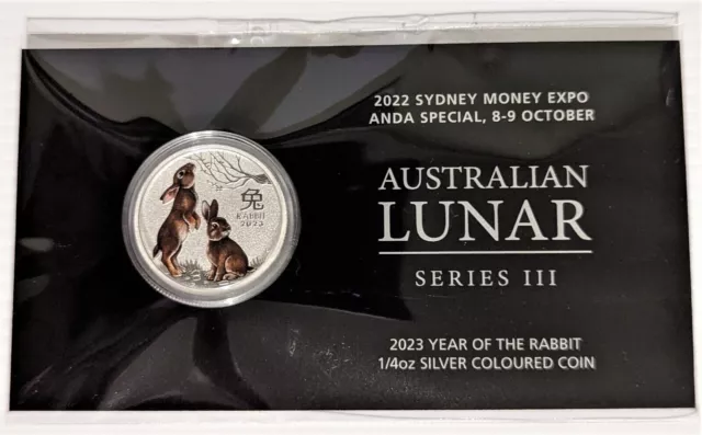 2022 SYDNEY MONEY EXPO SHOW SPECIAL YEAR OF THE Rabbit 1/4oz SILVER COLORED COIN 2