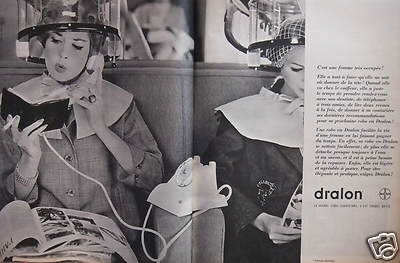 PUBLICITÉ BAYER DRALON VÊTEMENT LA GRANDE FIBRE EUROPÉENNE UN DÉJEUNER D'AFFAIRE 