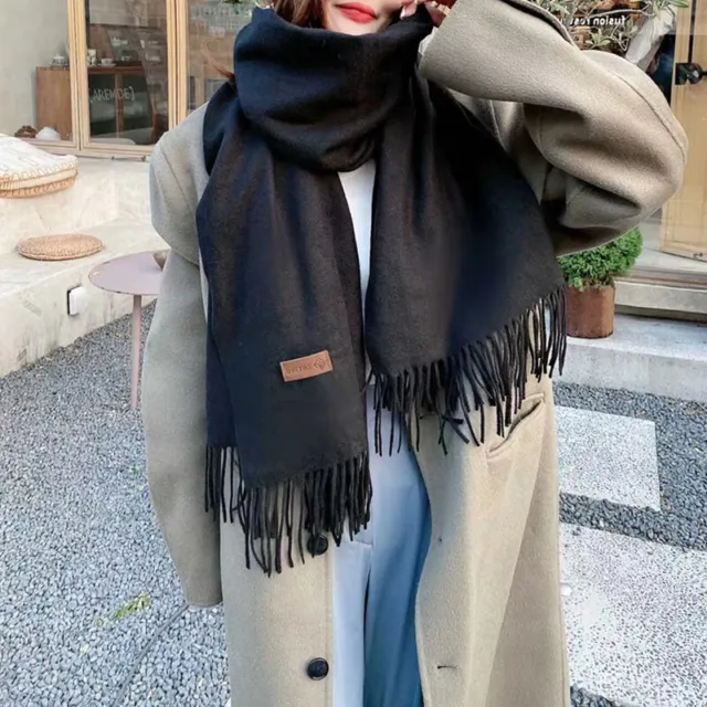 Women's Casual Solid Color Winter Korean Version Versatile Fashion Shawl ScaK_