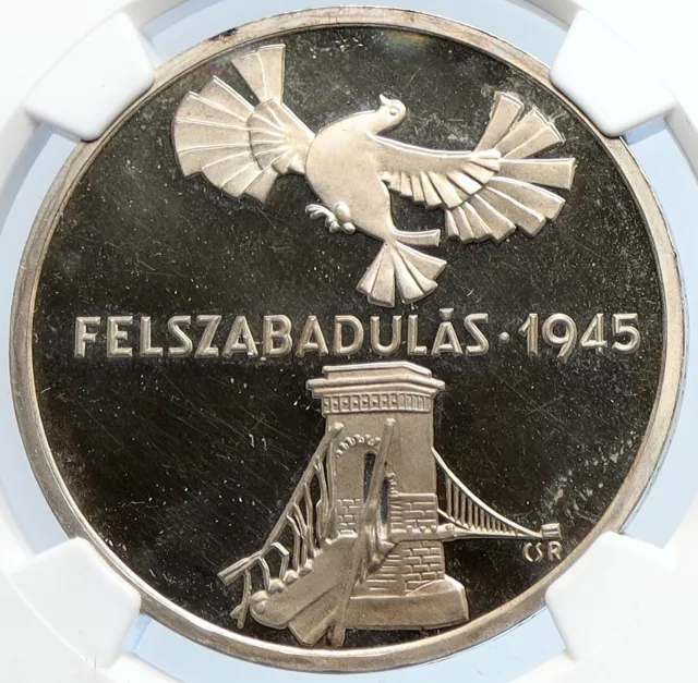 1975 HUNGARY 30 Yrs of LIBERATION Old Proof Silver 200 Forint Coin NGC i105898