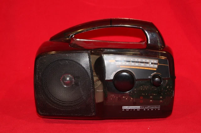 FREEPLAY PLUS Self Powered AM/FM Radio Solar Power Emergency Wind Up Crank Black