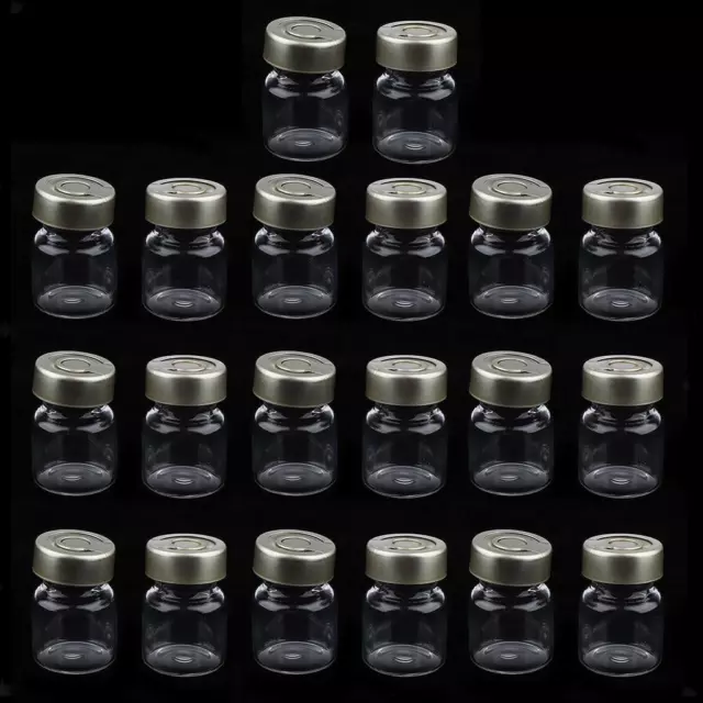 Pack of 20 empty sealed sterile vials with aluminum septa seals