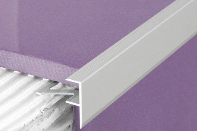 1 Mètres Fliesenleiste Alu Anodisé Inoxydable F-Form 23x8mm a85