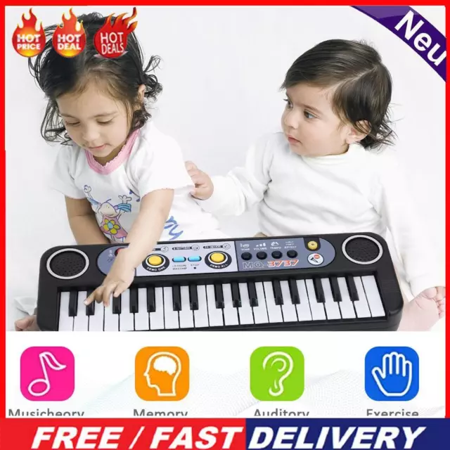 37 Keys Kids Keyboard Battery Powered with Microphone Safe for Festival Display