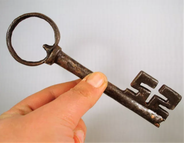 Antica chiave iron skeleton key Clef Schlüssel da Porta, Germania  XVII Sec.