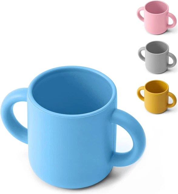 Silicone Training Cup for Infants - 2 Easy- Grip Handles - Baby Open Cup 5 Oz, G