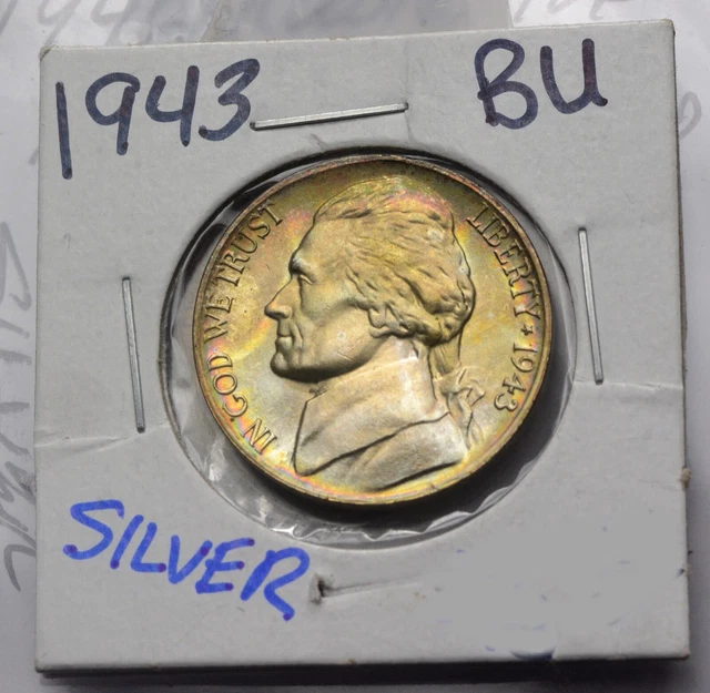 1943-P Silver Jefferson Nickel Toned