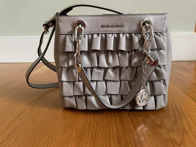 Cynthia small 2025 ruffled leather satchel