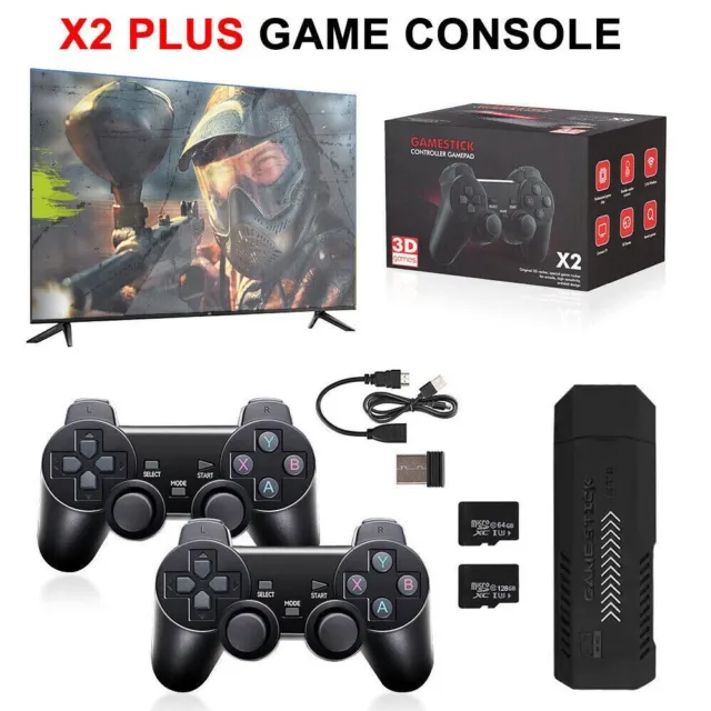 X2 PLUS GAME Stick Retro Console Double Wireless Controller 40000+Games  128GB £35.00 - PicClick UK