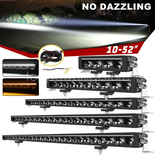 8/14/20/26/32/42/52 Led Light Bar Dual Row Spot Flood Offroad Truck Driving FOG