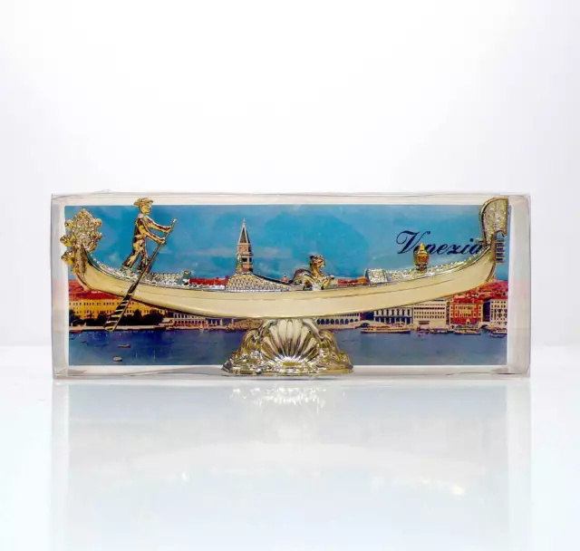 Gondola gondoletta veneziana in plastica souvenir anni 50 e scatola vintage v156