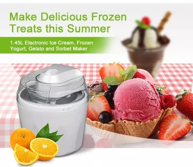 Electric Ice Cream Maker Machine | Gelato Sorbet and Frozen Yoghurt Machine