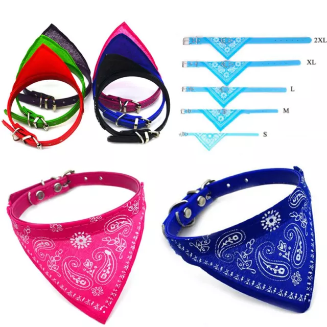 Petit Chien Collier Bandana Chat Animal Foulard PU Avec Triangulaire Écharpe 》