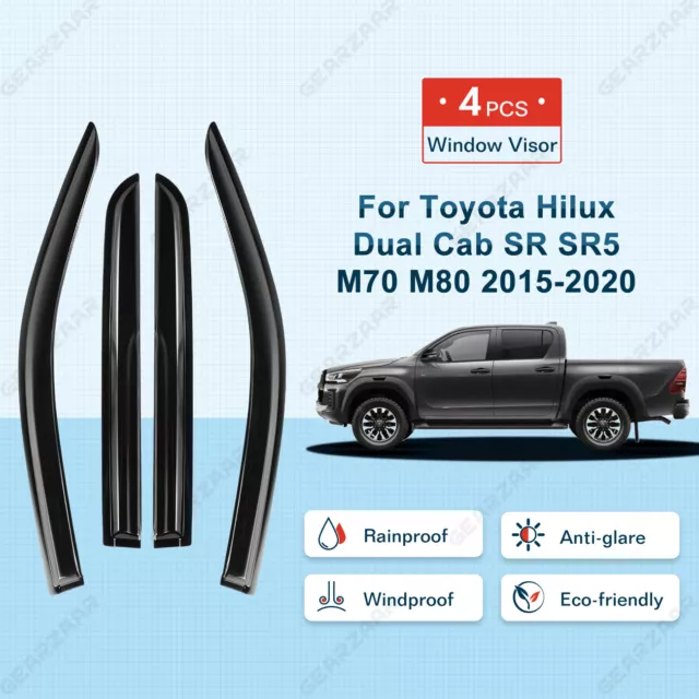 Fit For TOYOTA HILUX SR5 2015-20 Dual Cab Weather Shield Window Visors Deflector 2