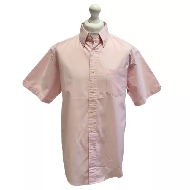 Ben Sherman kurzärmeliges Freizeitshirt rosa normale Passform UK Herren Größe L