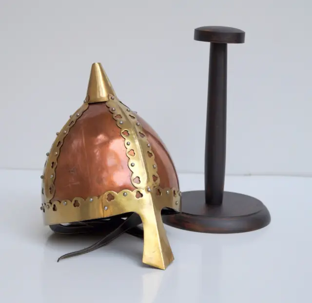 Medieval Viking Nasal Norman Helmet Warrior Knight Copper SCA LARP Armor Helmet