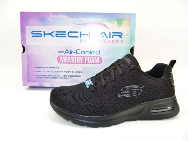Skechers AIR COURT Sneaker Low Schuhe Sport Vegan Training Damen Schwarz Gr.39