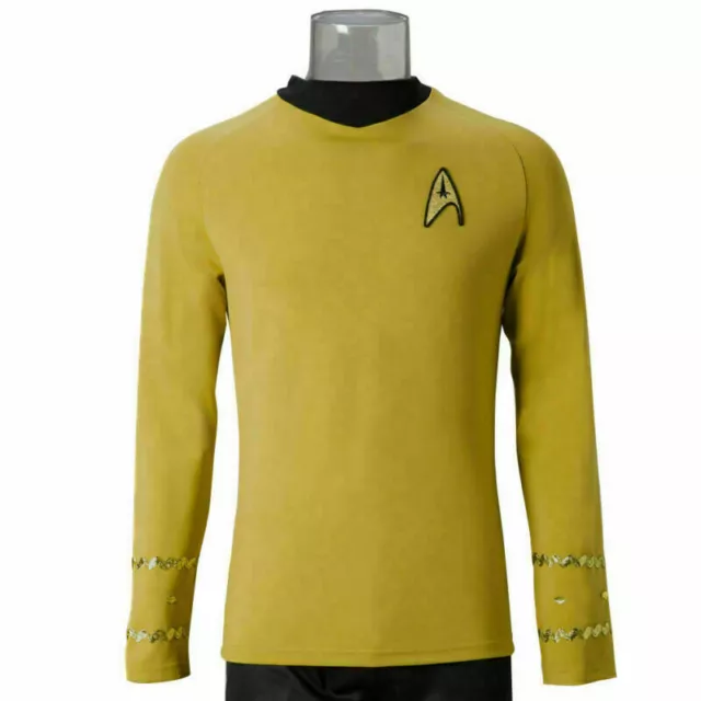 Cosplay ST TOS Captain Kirk Gold Uniform Die Original Serie Shirt Kostüme