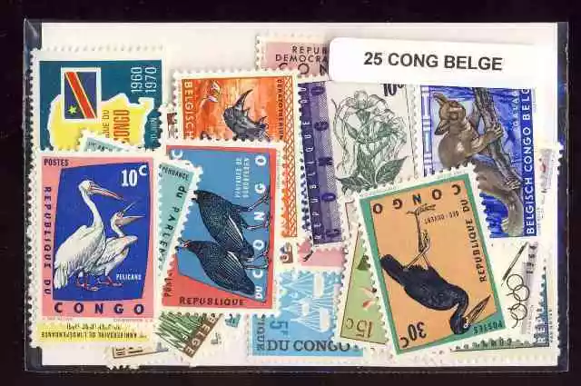 Congo Belge - Belgian Congo 25 timbres différents