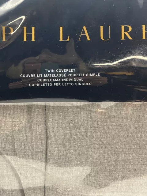 Ralph Lauren Grey Haberdashery Quilt Coverlet Twin Dark Grey NEW 2