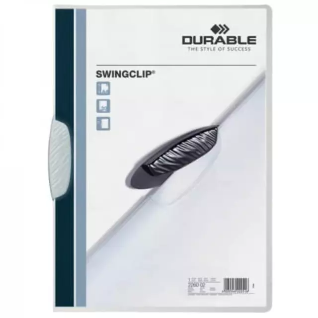 DURABLE Klemm-Mappe Swingclip PP 30 Blatt A4 weiß 226002 (4005546222516)