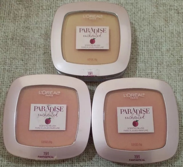 RUBOR PERFUMADO LOREAL PARADISE ENCANTADO 191 FANTÁSTICO ~Lote de 3 ~ NUEVO.