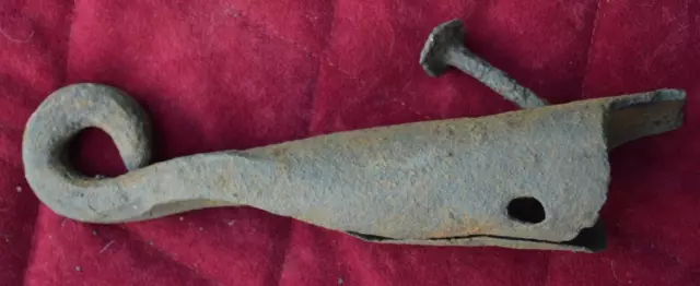 Ring Hook Tool Antique Primitive Hand Forget Handmade Iron Rusty