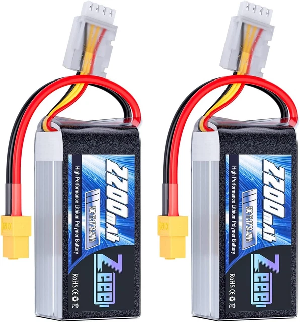 Zeee 3S Lipo Batterij 50C 2200mAh 11.1V Korte Batterij met Deans T Plug voor RC Auto Vrachtwagen RC Voertuig Boot RC Drone Vliegtuig Quadcopter Helikopter FPV RC Hobby Modellen (2 stuks
