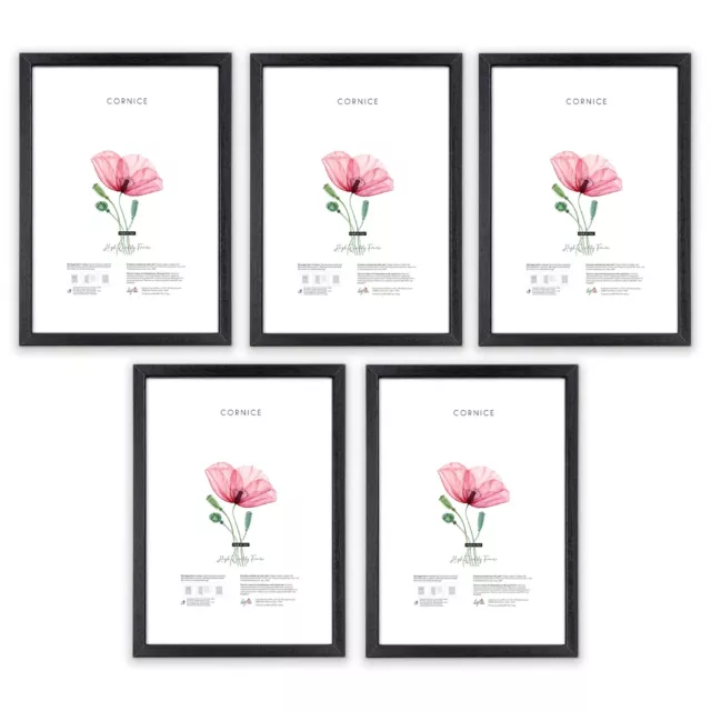 Set 7 Cornici Foto Nere Con Passepartout - Americanflat, Da Parete E Tavolo - Foto 4