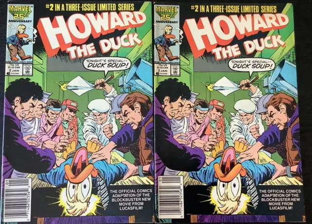 Lot Of (2) Howard The Duck #2 Limited Series Marvel 1987 Comics Newsstand