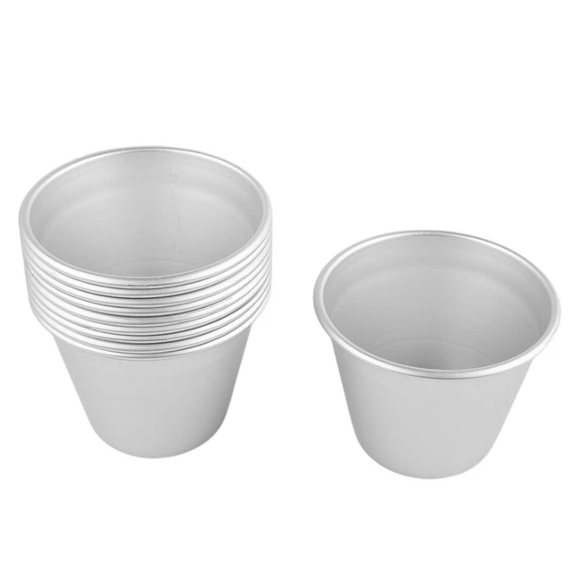 10 piezas Moldes de pudín Aluminio Tazas para hornear Molde para pasteles Antiadherente Herramienta para hornear Nuevo